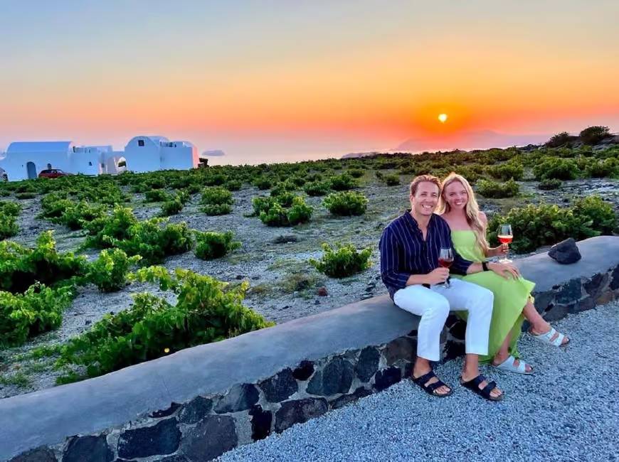 wineries of Santorini tour . Enjoy Santorini sunset wine tasting