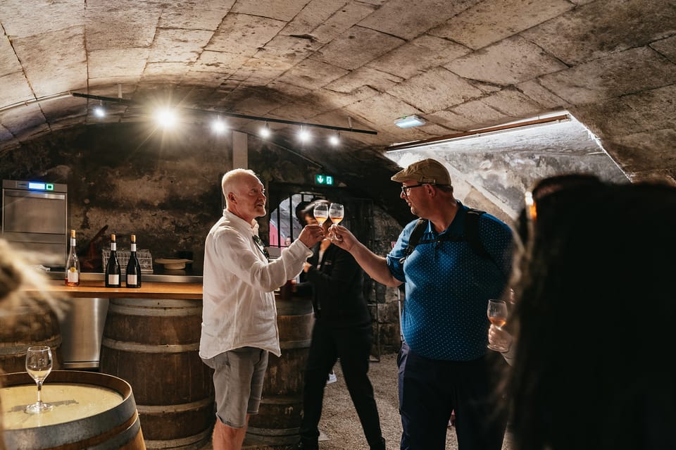 White wine tasting from Loire valley producers on a wine tour in France