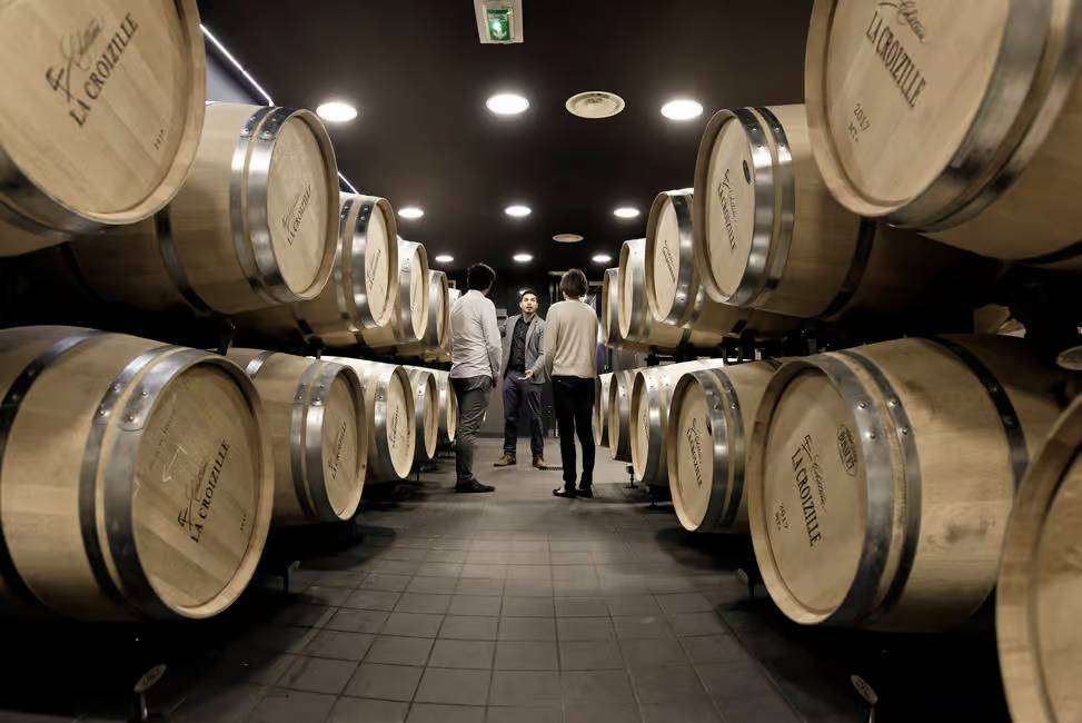 visit of the modern wine cellars of chateau la Croizille saint émilion grand cru classé