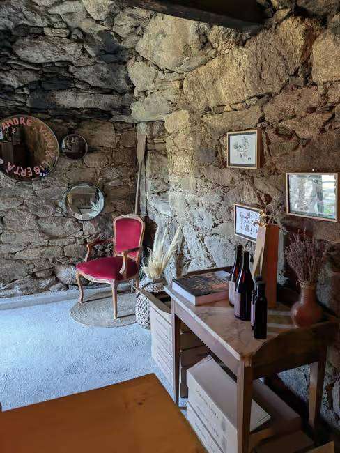 Domaine Casta winery, old shepperd house rebuild in wine tasting room