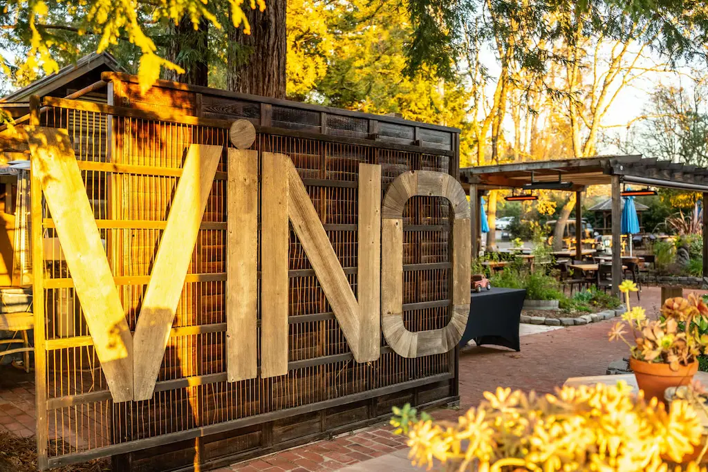 Entrance of local winery in Russian River wine valley, visited on a Armstrong Redwoods and wine tour