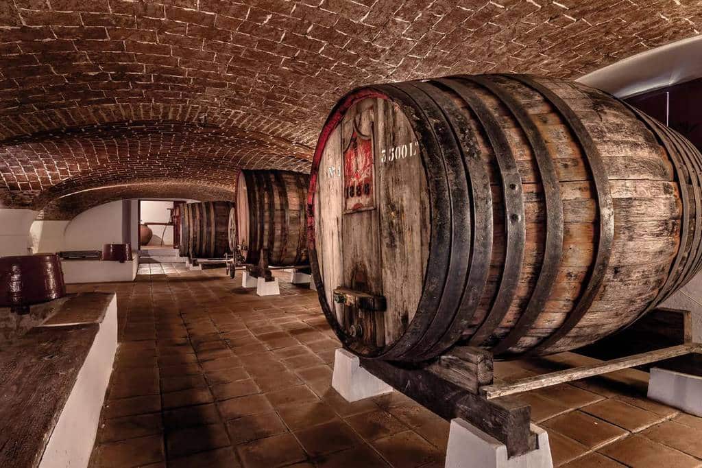 Old wine barrels at Jose de Sousa winery, Reguengos de Monsaraz, Portugal