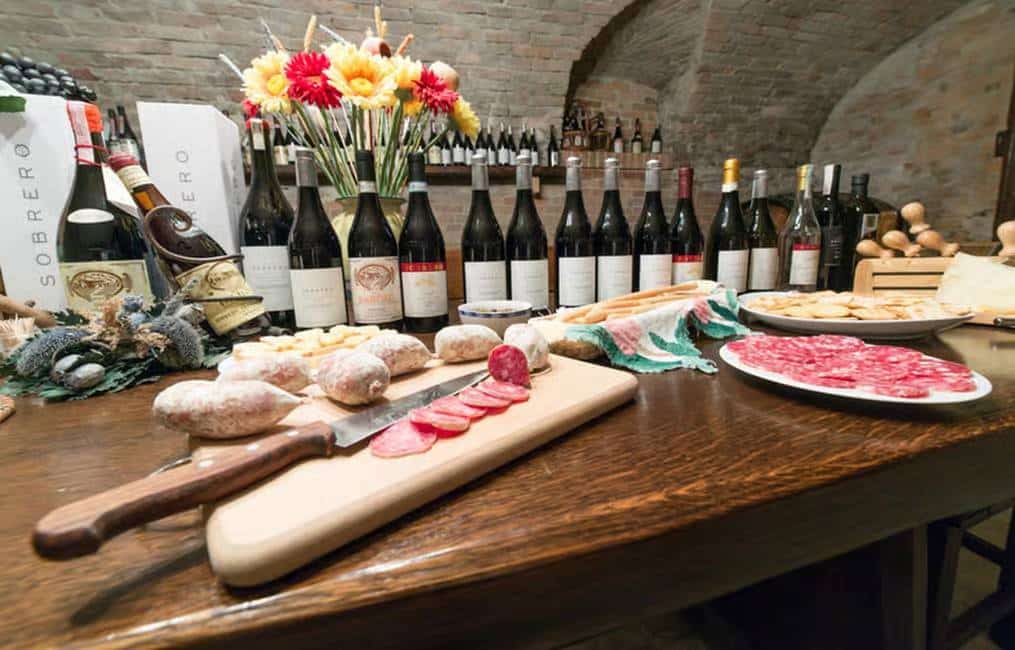 Food and wine pairing for Nebbiolo and Barbera wine tasting in Castiglione Falletto Barolo Chinato Olive Oil Tasting tour